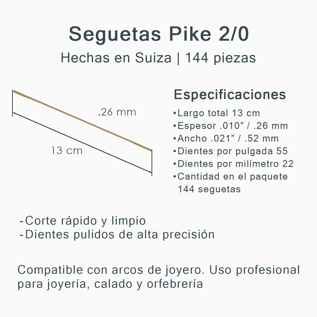 Seguetas Para Joyería 2/0 – Sierras Para Calar 12 Piezas